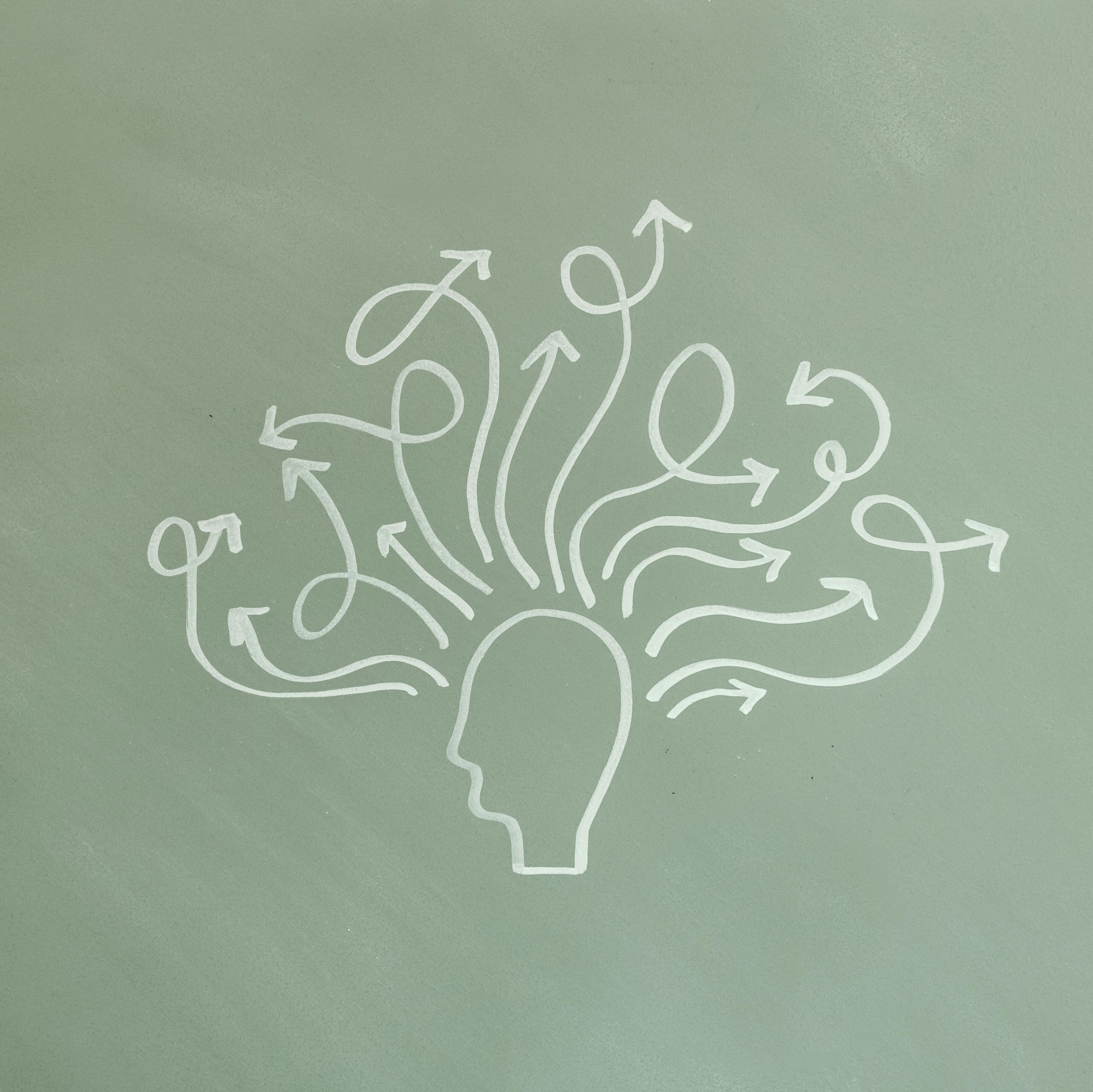 Relaxing head tendrils illustration